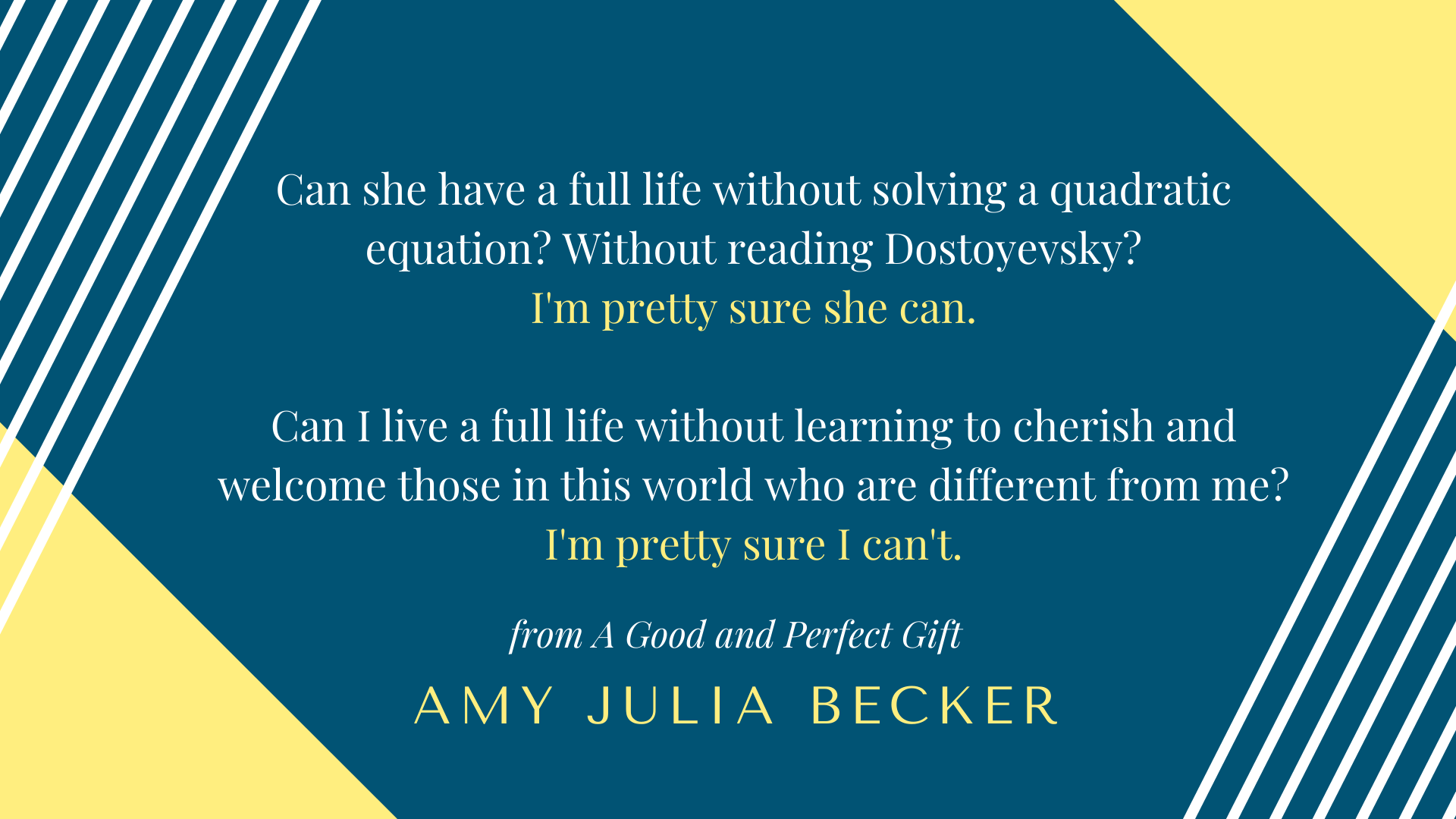 Read more about the article A Full Life – Quote from A Good and Perfect Gift & Giveaway Info
