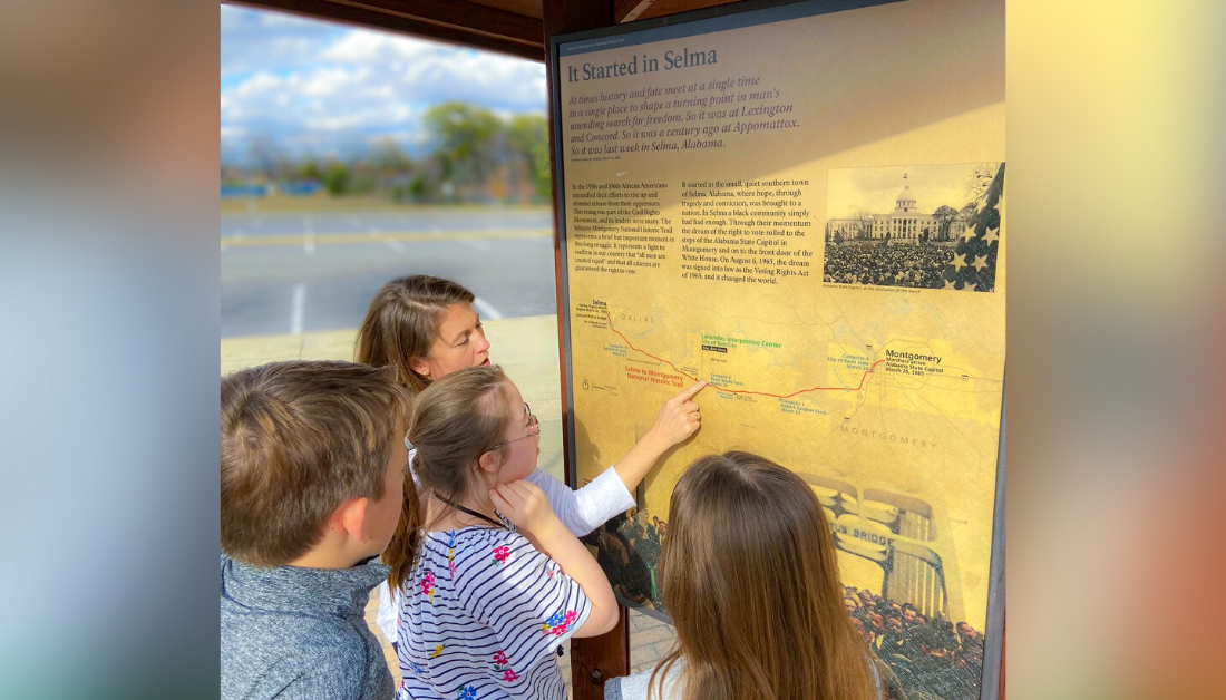 family visiting Selma on Civil Rights tour