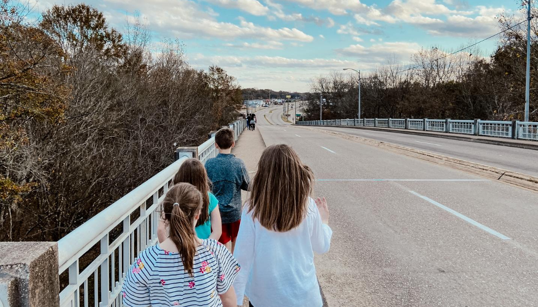 walking on the bridge John Lewis walked on