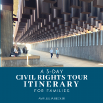 picture of Amy Julia and children on their Civil Rights Tour