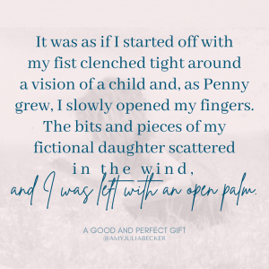 light pink graphic with a picture of a little girl picking flowers in the background with blue text from post caption