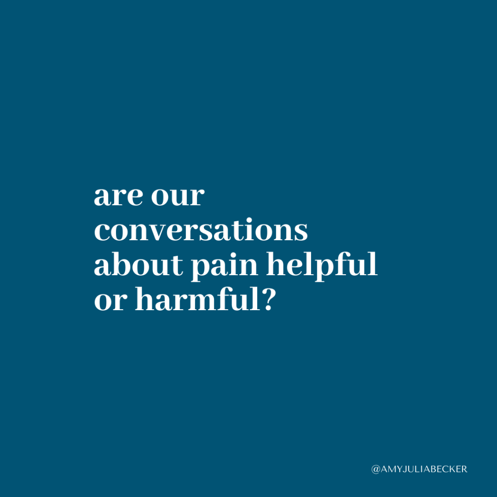 blue graphic with text about pain