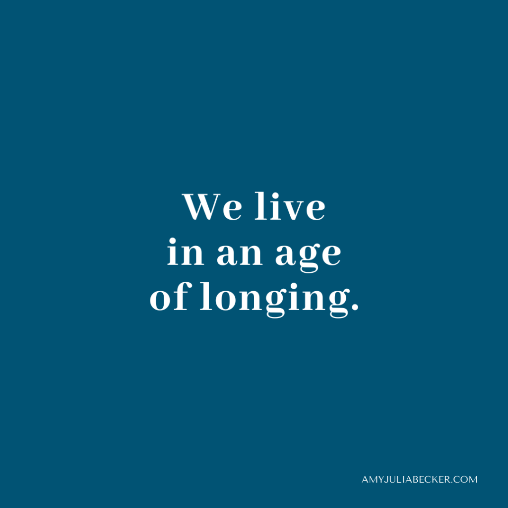 blue graphic with text about longing from post