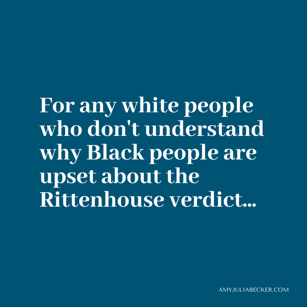 blue graphic with text from post about Rittenhouse verdict