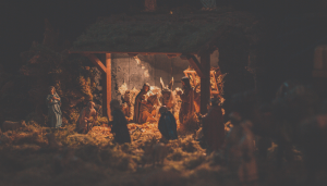 dark nativity scene