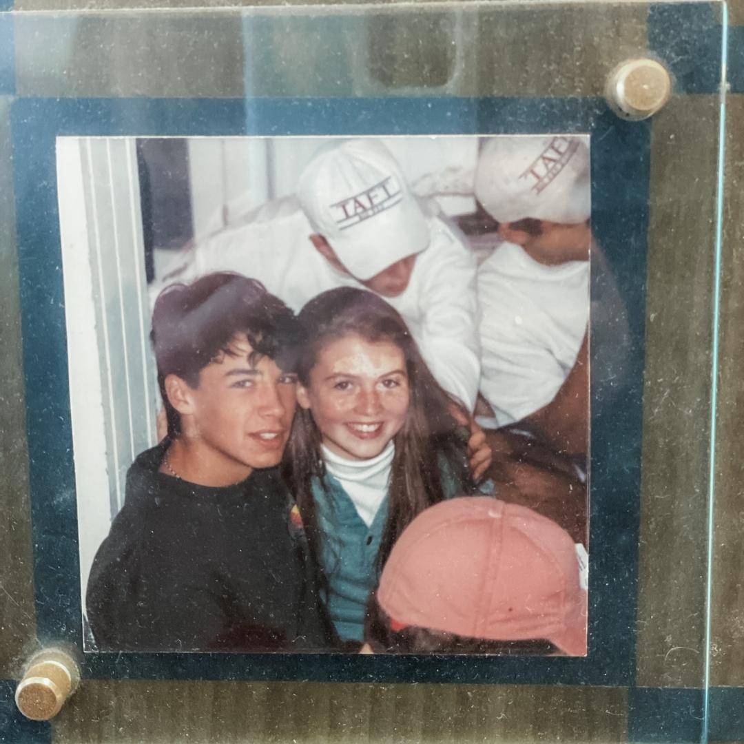 framed picture of Peter and Amy Julia when they first met when they were 16 years old