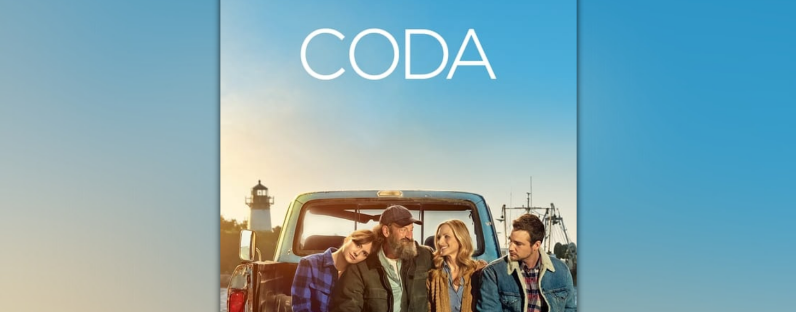 blue graphic with the cover photo of the movie CODA
