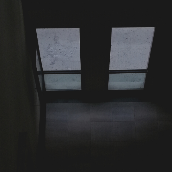 dark window in a building