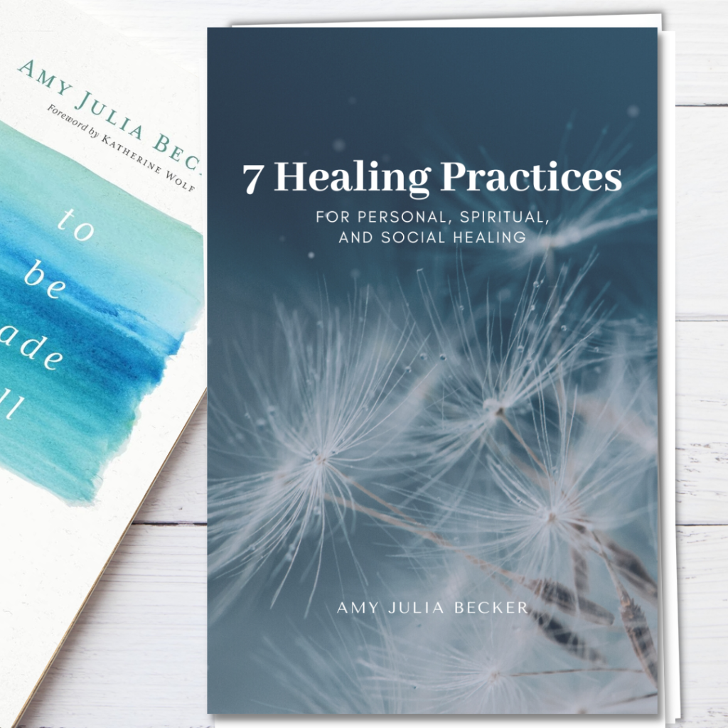 white table and the free resource 7 Healing Practices