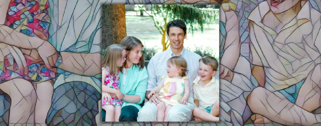 outdoor family photo of Amy Julia's family 11 years ago