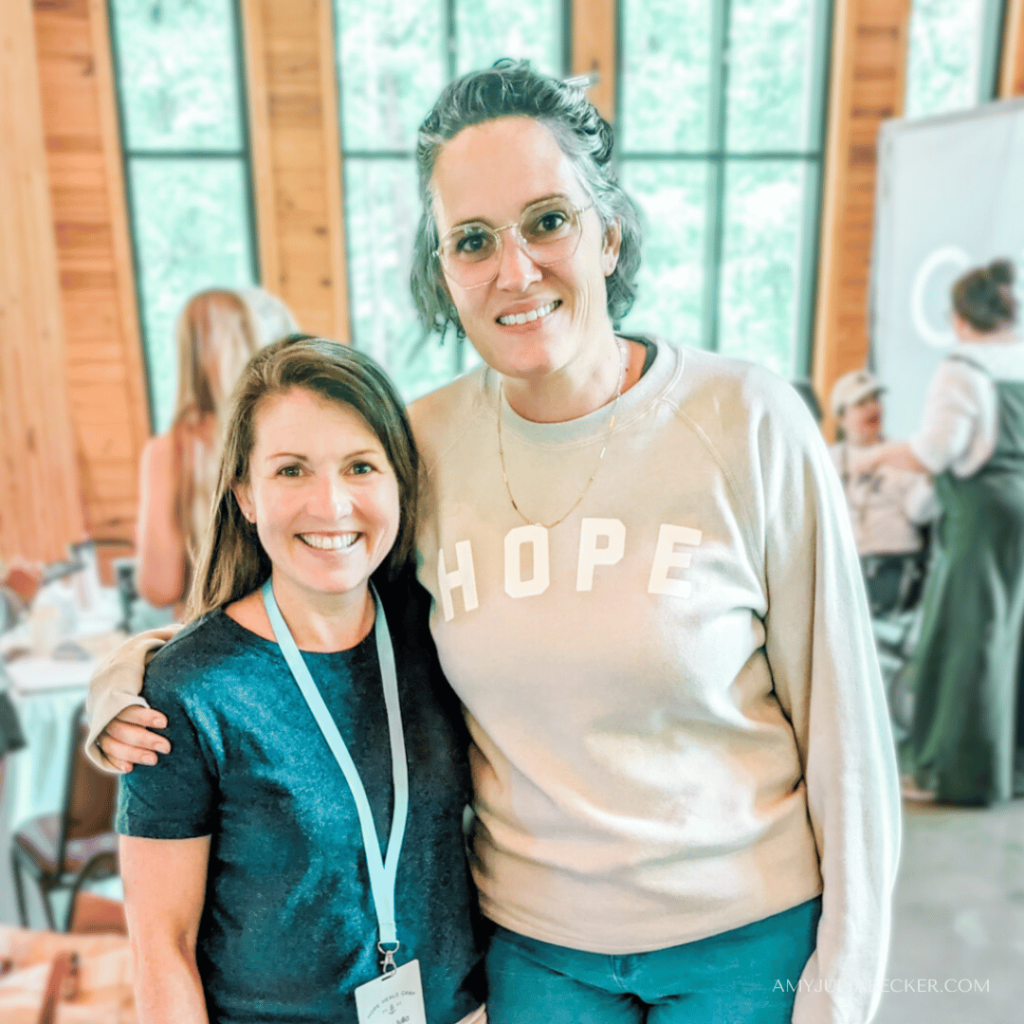 photo of Amy Julia standing with Anne inside at Hope Heals Camp