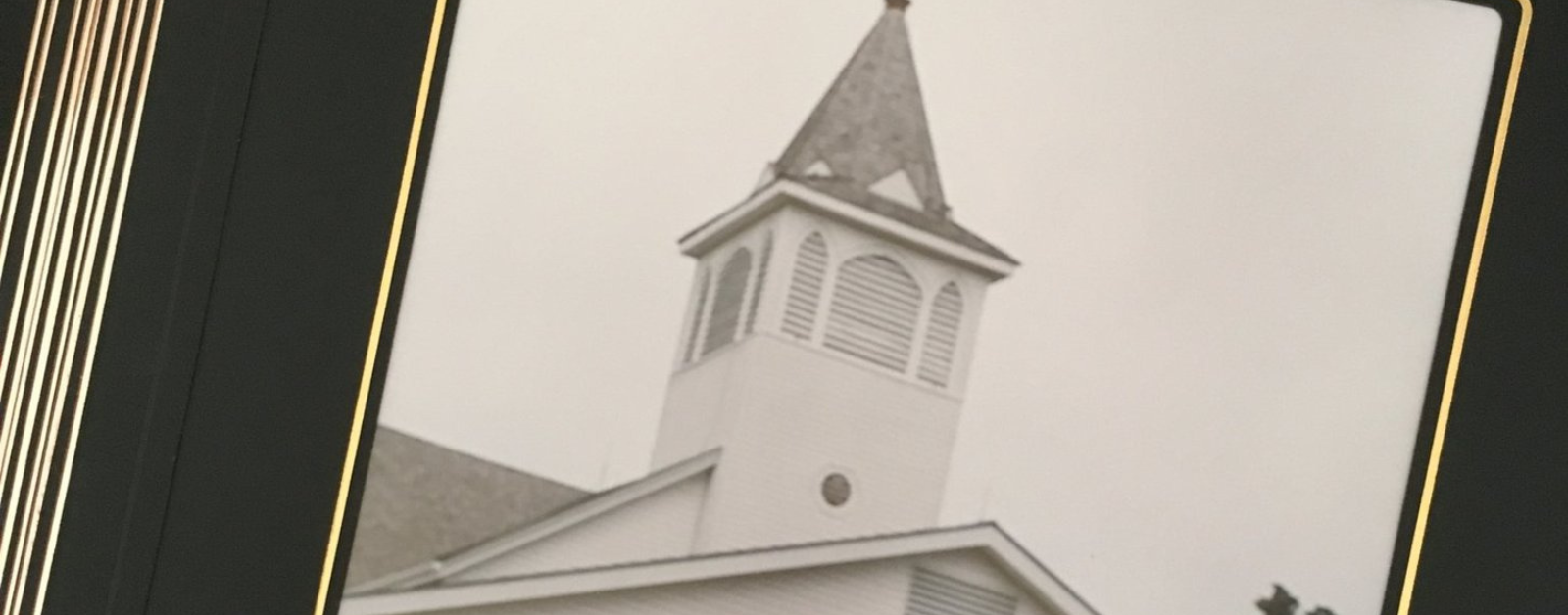 photo of a church in a photo album