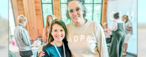 photo of Amy Julia standing with Anne inside at Hope Heals Camp