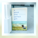 photo of a good and perfect gift book on a porch