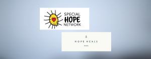 blue background with logos for special hope network and hope heals as suggestions for organizations to give to on Giving Tuesday