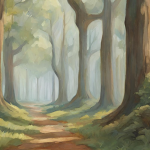 painting of a path through woods