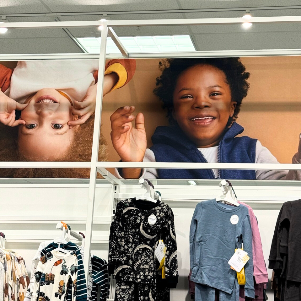 photo taken at Target of large, Target-branded ads of children with Down syndrome wearing Target clothing