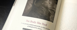 an open Plough magazine featuring an article titled "The Body She Had" by Rosemarie Garland-Thomson.