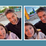 selfies of AJ and Peter at an amusement park