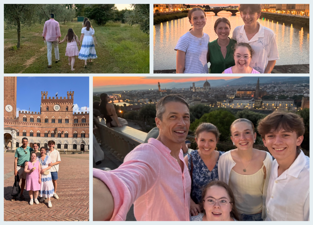 collage of family photos in italy