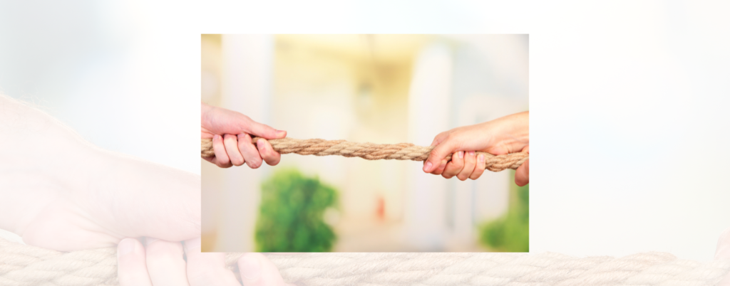 Tug of War, on Bright Background