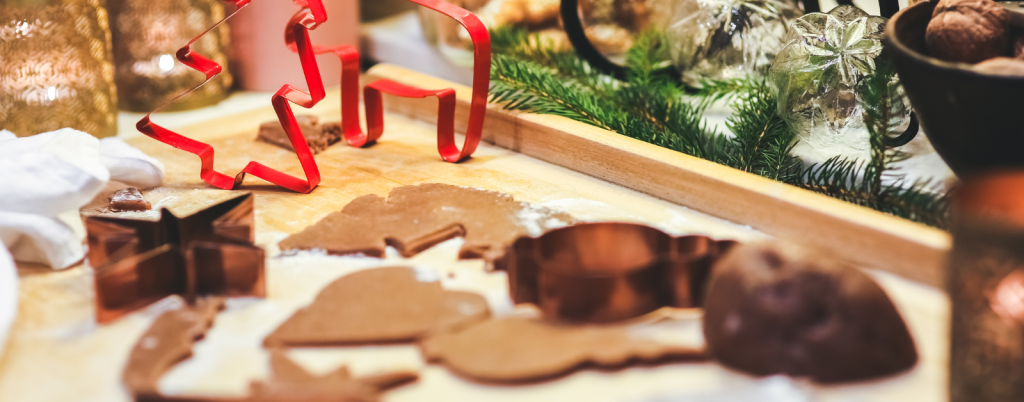 Making Gingerbread Cookies. Christmas Cookie Cutters.