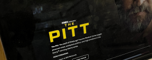 photo of laptop with The Pitt on screen