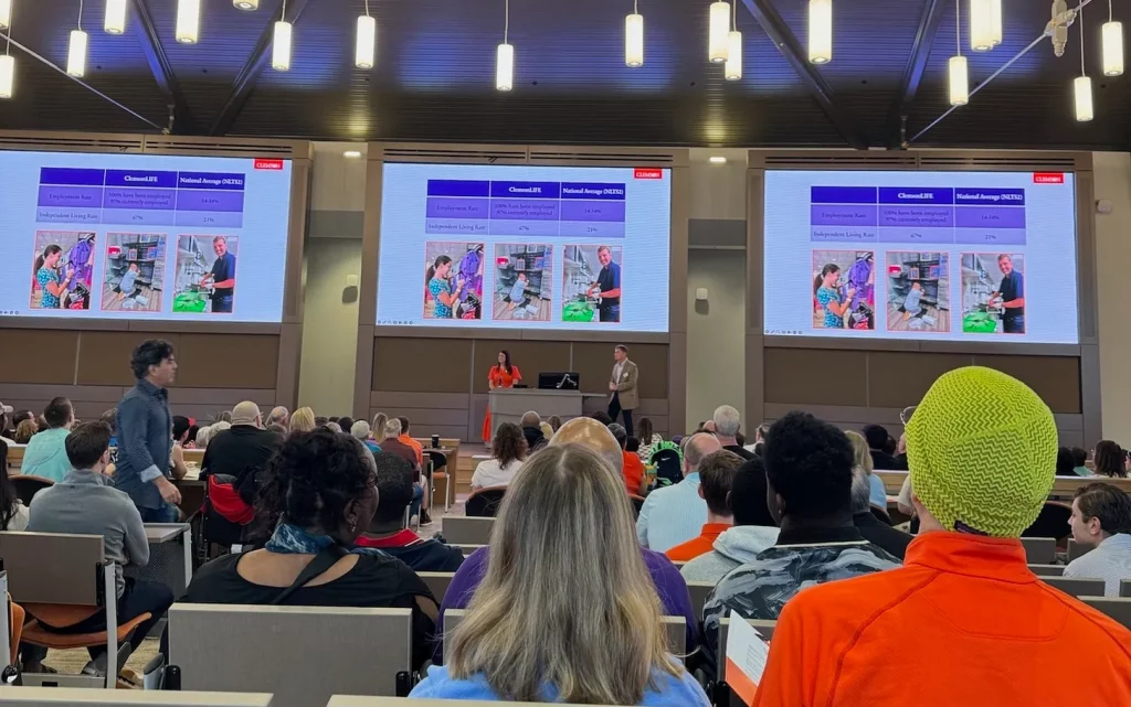 ClemsonLIFE presentation in auditorium ClemsonLIFE presentation in auditorium