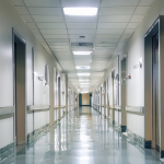 dark, empty hospital hallway