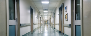 dark, empty hospital hallway