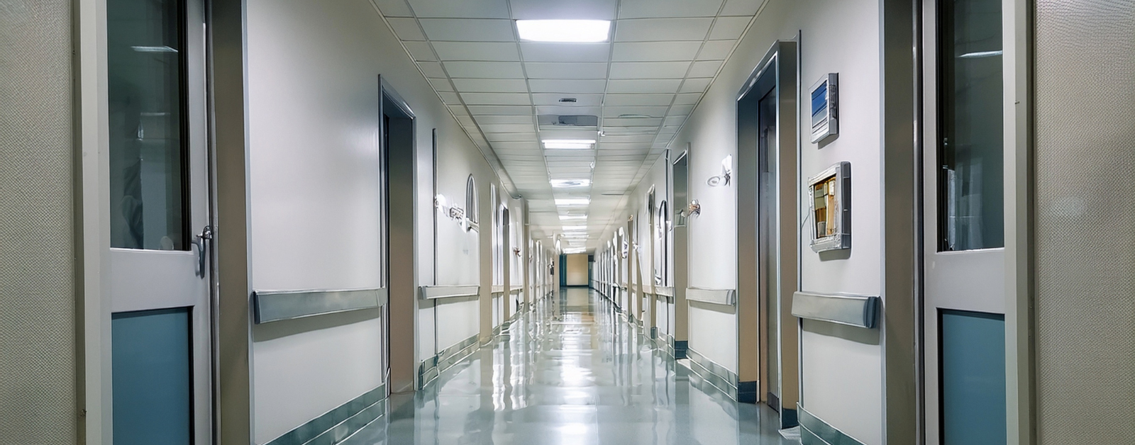 dark, empty hospital hallway
