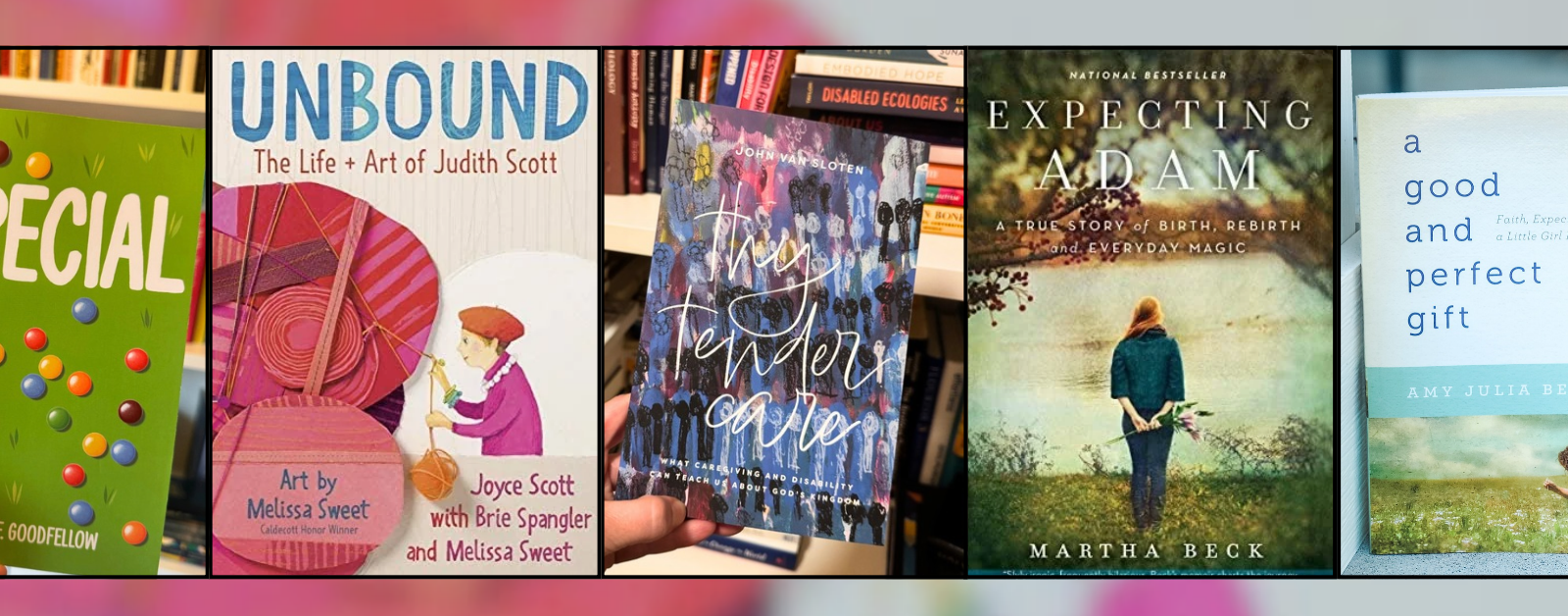 collage of books about down syndrome
