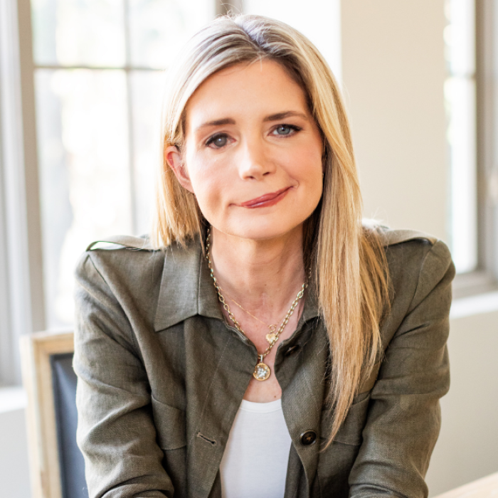 AJB-featured season 7(1560 × 628 px) – katherine wolf dark blue graphic with intertwined blue and yellow partial circles on the left and text that says: Reimagining the Good Life with Amy Julia Becker. In the middle of the graphic is a a photo Katherine Wolf. On the far right is a photo of Amy Julia.